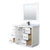 Custom image for White with Matte Black Trim / White Carrara Marble / 34