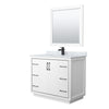 Custom image for White with Matte Black Trim / White Carrara Marble / 34
