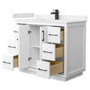 Custom image for White with Matte Black Trim / White Cultured Marble / No Mirror