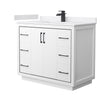 Custom image for White with Matte Black Trim / White Cultured Marble / No Mirror
