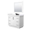 Custom image for White with Matte Black Trim / White Cultured Marble / 34