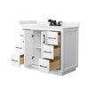 Custom image for White with Matte Black Trim / White Cultured Marble / No Mirror
