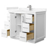 Custom image for White with Brushed Nickel Trim / Carrara Cultured Marble / No Mirror