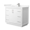 Custom image for White with Brushed Nickel Trim / Carrara Cultured Marble / No Mirror