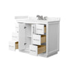 Custom image for White with Brushed Nickel Trim / Carrara Cultured Marble / No Mirror
