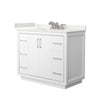 Custom image for White with Brushed Nickel Trim / White Quartz / No Mirror