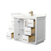 Custom image for White with Satin Bronze Trim / Giotto Quartz / No Mirror