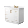 Custom image for White with Satin Bronze Trim / White Cultured Marble / No Mirror