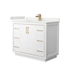 Custom image for White with Satin Bronze Trim / White Quartz / No Mirror