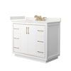 Custom image for White with Satin Bronze Trim / White Quartz / No Mirror