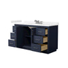 Custom image for Dark Blue with Brushed Nickel Trim / Carrara Cultured Marble / No Mirror
