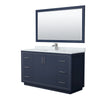 Custom image for Dark Blue with Brushed Nickel Trim / White Carrara Marble / 58