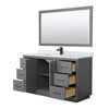 Custom image for Dark Gray with Matte Black Trim / White Carrara Marble / 58