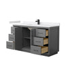 Custom image for Dark Gray with Matte Black Trim / White Cultured Marble / No Mirror