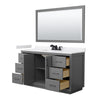 Custom image for Dark Gray with Matte Black Trim / White Cultured Marble / 58