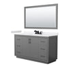 Custom image for Dark Gray with Matte Black Trim / White Cultured Marble / 58