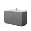 Custom image for Dark Gray with Brushed Nickel Trim / White Carrara Marble / No Mirror