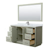 Custom image for Light Green with Brushed Nickel Trim / White Carrara Marble / 58