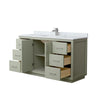 Custom image for Light Green with Brushed Nickel Trim / White Carrara Marble / No Mirror