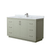 Custom image for Light Green with Brushed Nickel Trim / White Carrara Marble / No Mirror