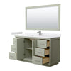Custom image for Light Green with Brushed Nickel Trim / White Cultured Marble / 58