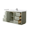 Custom image for Light Green with Brushed Nickel Trim / White Cultured Marble / No Mirror