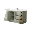 Custom image for Light Green with Brushed Nickel Trim / White Quartz / No Mirror