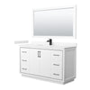 Custom image for White with Matte Black Trim / Carrara Cultured Marble / 58