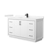 Custom image for White with Matte Black Trim / Carrara Cultured Marble / No Mirror