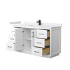 Custom image for White with Matte Black Trim / White Cultured Marble / No Mirror