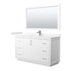 Custom image for White with Brushed Nickel Trim / Carrara Cultured Marble / 58