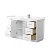 Custom image for White with Brushed Nickel Trim / Carrara Cultured Marble / No Mirror
