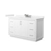 Custom image for White with Brushed Nickel Trim / Carrara Cultured Marble / No Mirror