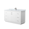 Custom image for White with Brushed Nickel Trim / White Carrara Marble / No Mirror