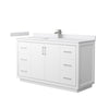 Custom image for White with Brushed Nickel Trim / White Cultured Marble / No Mirror