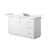 Custom image for White with Brushed Nickel Trim / White Cultured Marble / No Mirror