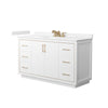 Custom image for White with Satin Bronze Trim / Carrara Cultured Marble / No Mirror