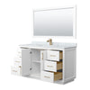 Custom image for White with Satin Bronze Trim / White Carrara Marble / 58