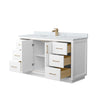 Custom image for White with Satin Bronze Trim / White Carrara Marble / No Mirror