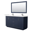 Custom image for Dark Blue with Brushed Nickel Trim / Carrara Cultured Marble / 58