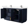 Custom image for Dark Blue with Brushed Nickel Trim / Carrara Cultured Marble / No Mirror