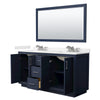 Custom image for Dark Blue with Brushed Nickel Trim / Carrara Cultured Marble / 58