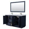 Custom image for Dark Blue with Brushed Nickel Trim / White Carrara Marble / 58