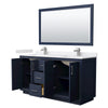 Custom image for Dark Blue with Brushed Nickel Trim / White Cultured Marble / 58