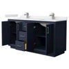 Custom image for Dark Blue with Brushed Nickel Trim / White Cultured Marble / No Mirror