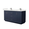 Custom image for Dark Blue with Brushed Nickel Trim / White Quartz / No Mirror