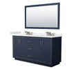 Custom image for Dark Blue with Brushed Nickel Trim / White Quartz / 58