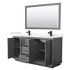 Custom image for Dark Gray with Matte Black Trim / Carrara Cultured Marble / 58
