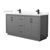Custom image for Dark Gray with Matte Black Trim / Carrara Cultured Marble / No Mirror