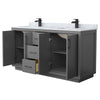 Custom image for Dark Gray with Matte Black Trim / White Carrara Marble / No Mirror
